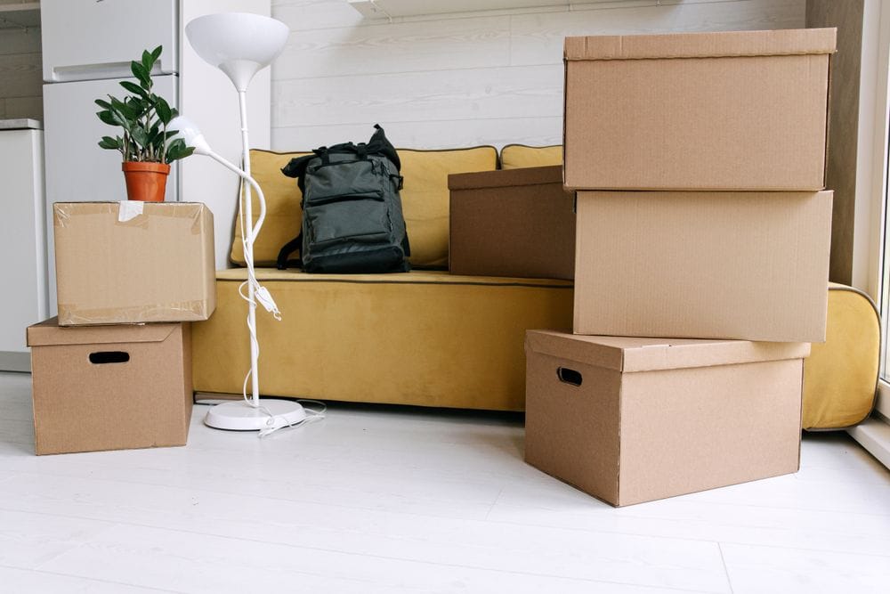 Umzugskartons in einer hellen Wohnung – Entrümpelung und Haushaltsauflösung